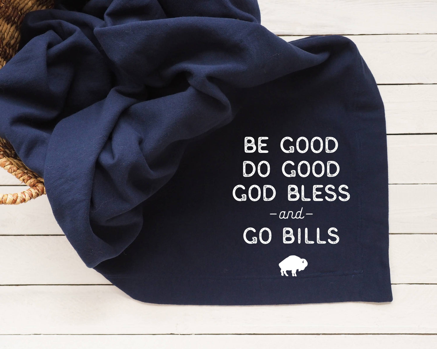 Buffalo Bills Throw Blanket Be Good Go Bills Stadium Blanket: Charcoal