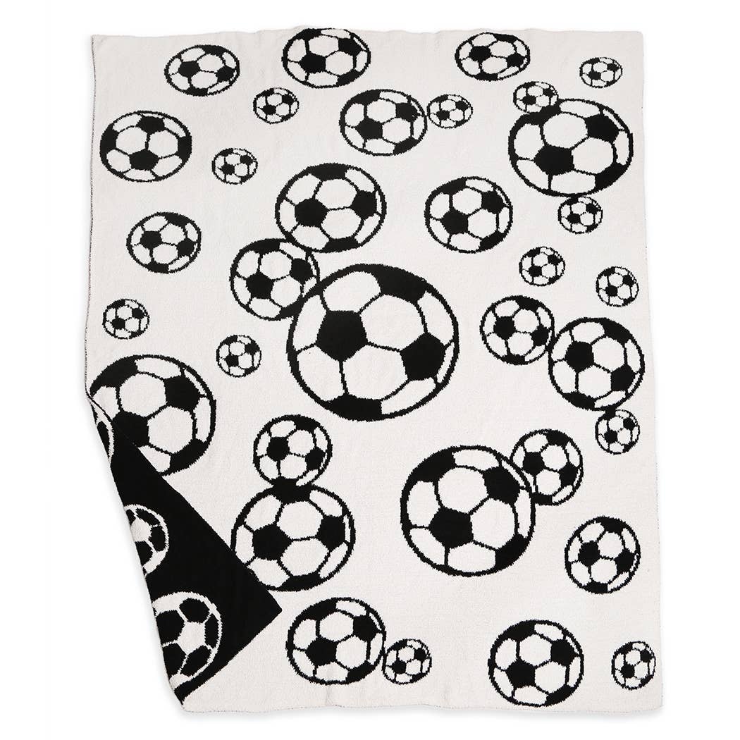 Soccer Ball Throw Blanket: Black