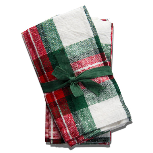 Festive Plaid Napkin Set of 4 - Multi