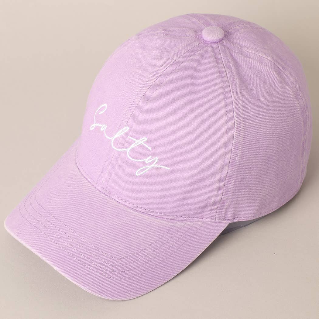 Salty Lettering Embroidery Baseball Cap: One Size / MINT