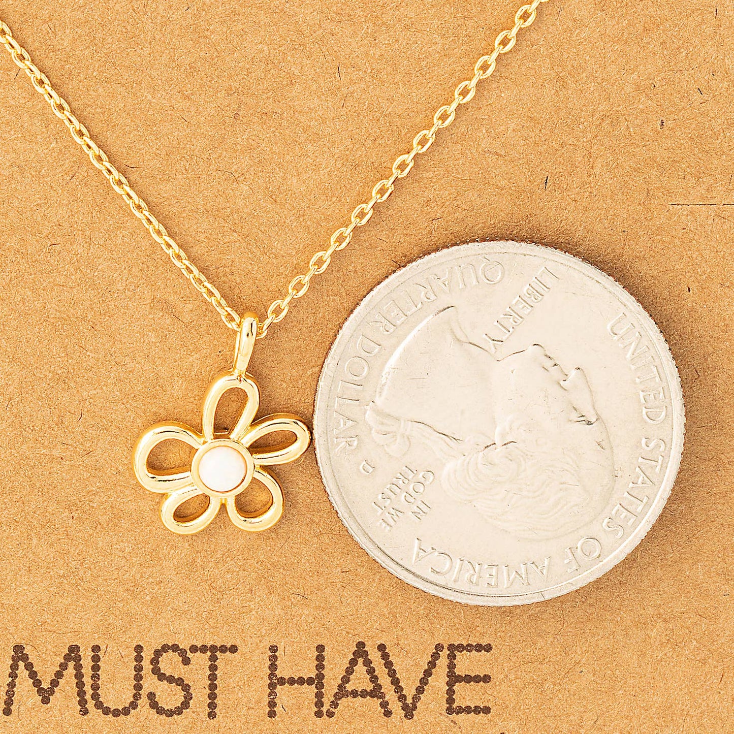 Flower Cutout Necklace: Gold