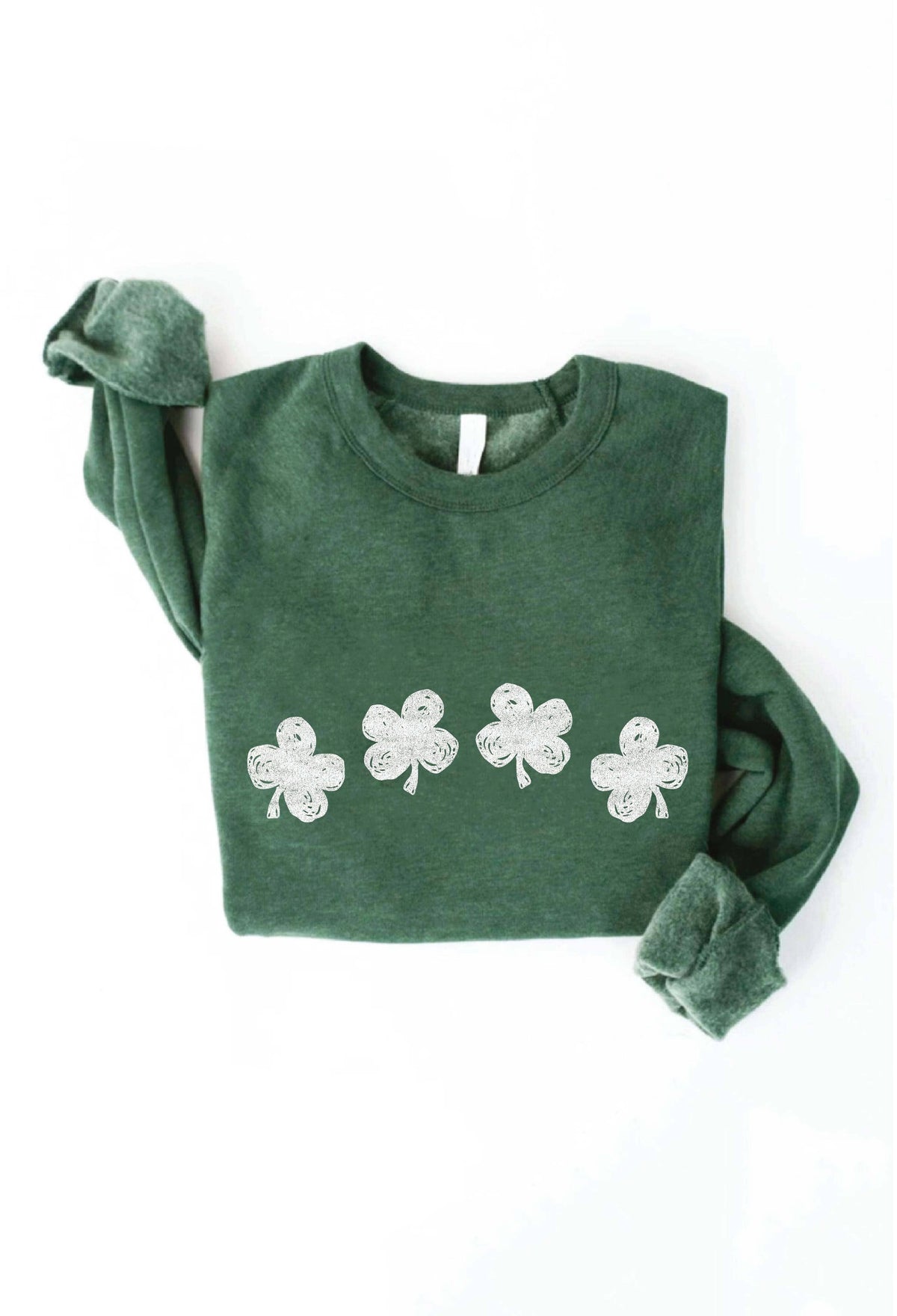 CLOVER ROW Graphic Sweatshirt: ATHLETIC HEATHER / XL