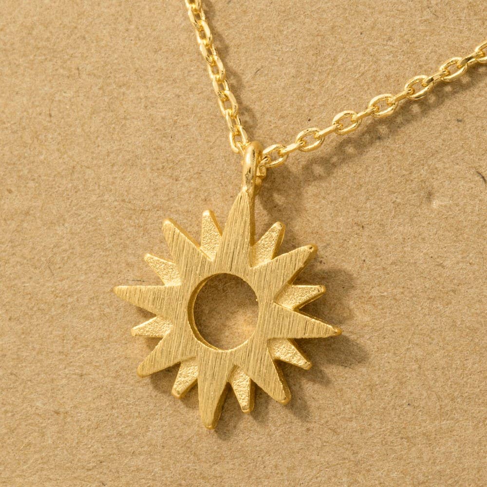 Dainty Sun Pendant Necklace: G