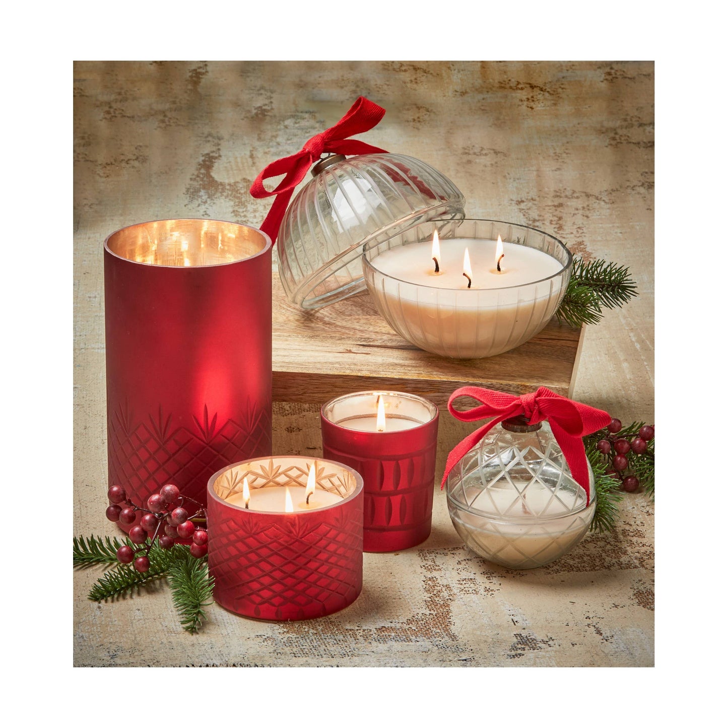 SALE Chai Spice & Vanilla Candle Medium - Red