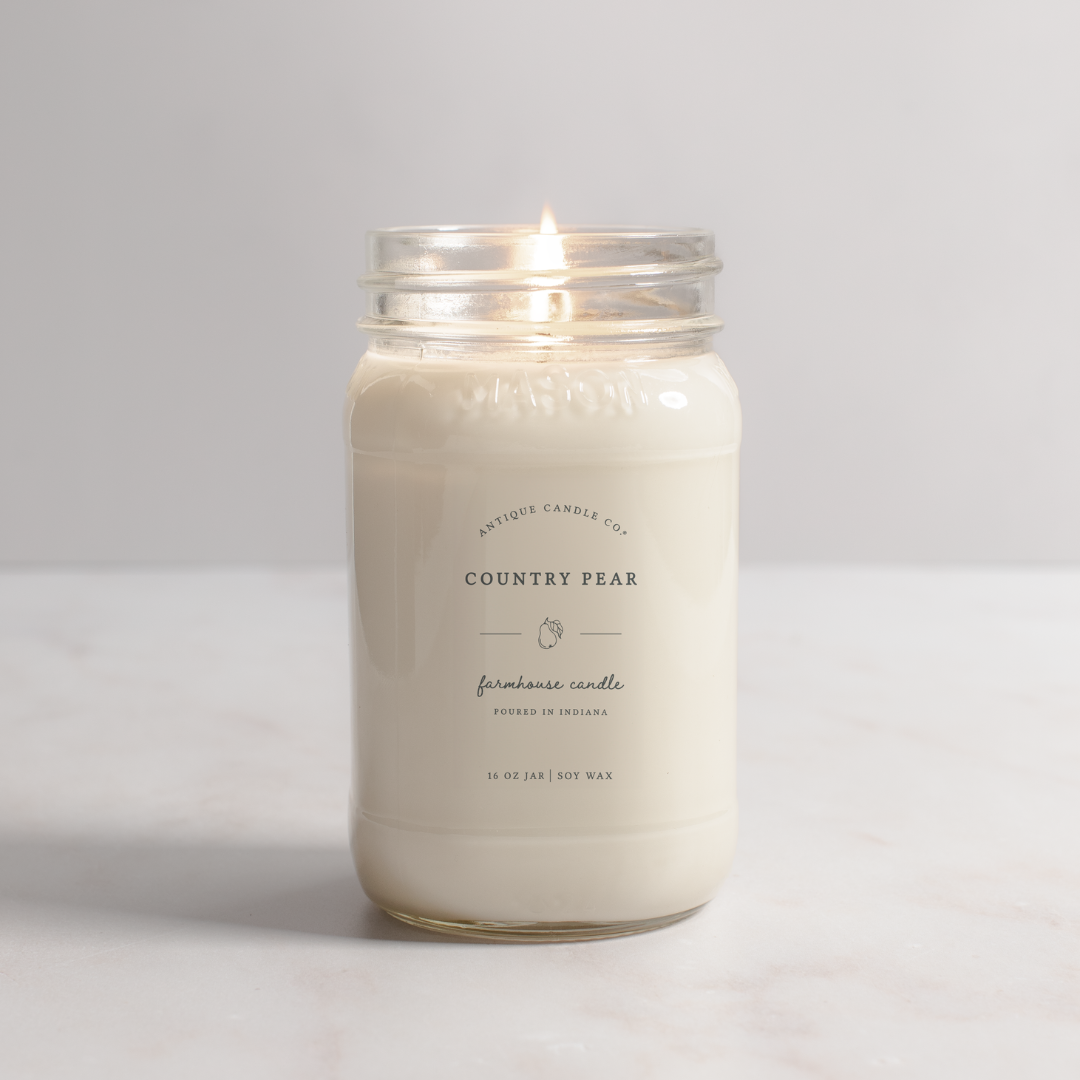 Country Pear - Soy Wax Mason Jar Candle: 2 oz