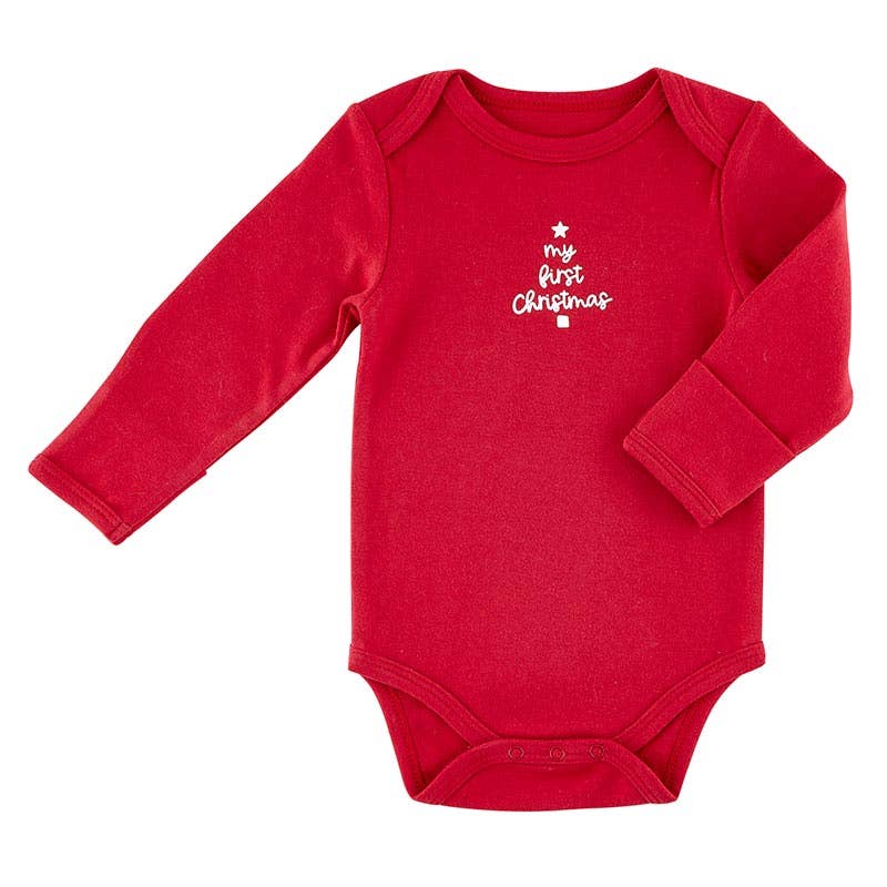 Long Sleeve Snapshirt - My First Christmas 3-6 Mo