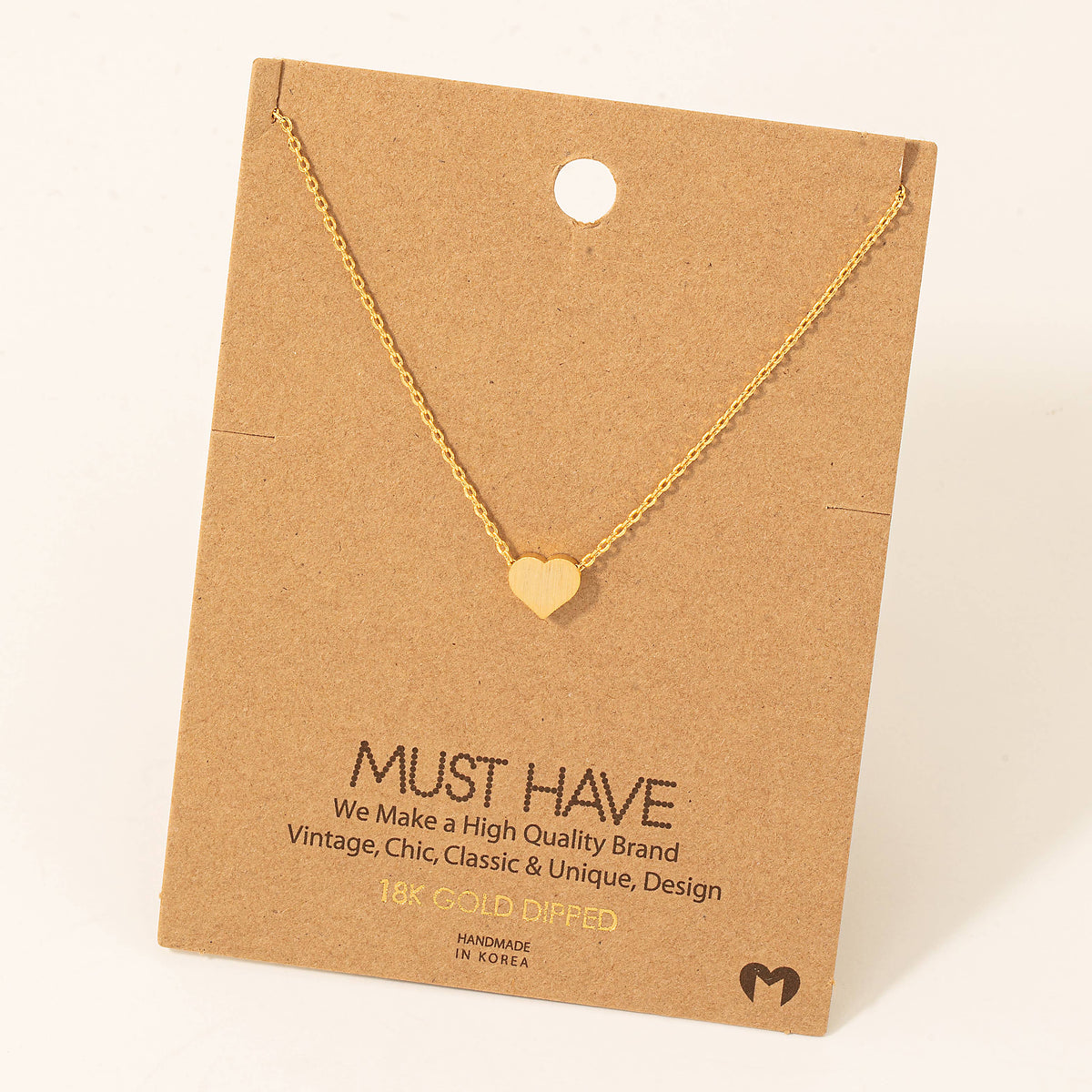 Dainty Heart Necklace: Gold