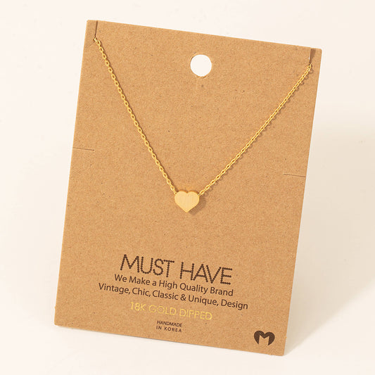 Dainty Heart Necklace: Gold