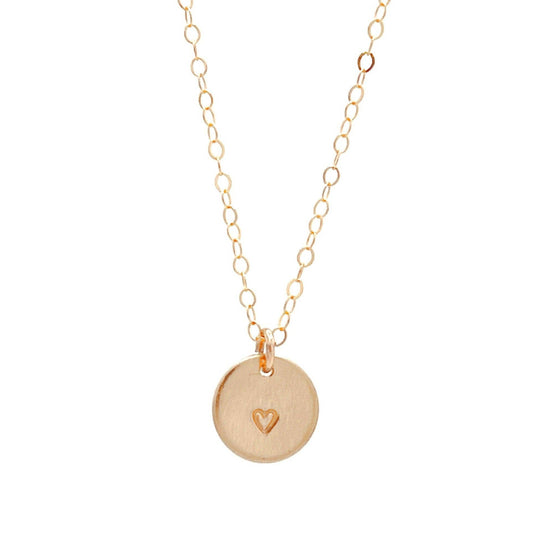 Heart Disc Necklace | 14k Gold Fill & Sterling Silver: Gold