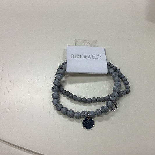 Stackem Up bracelets silver/ grey druzy