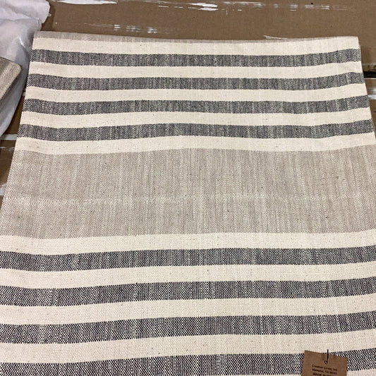 Woven cotton striped table runner