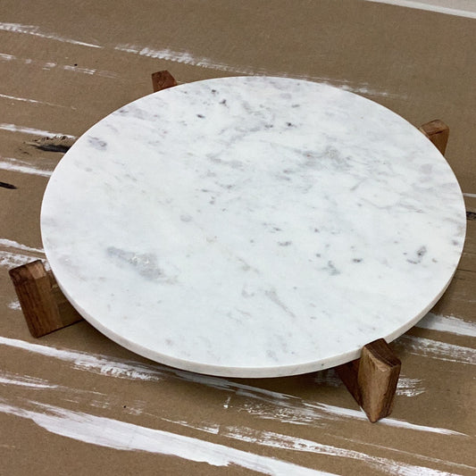 Marble with acacia wood riser
