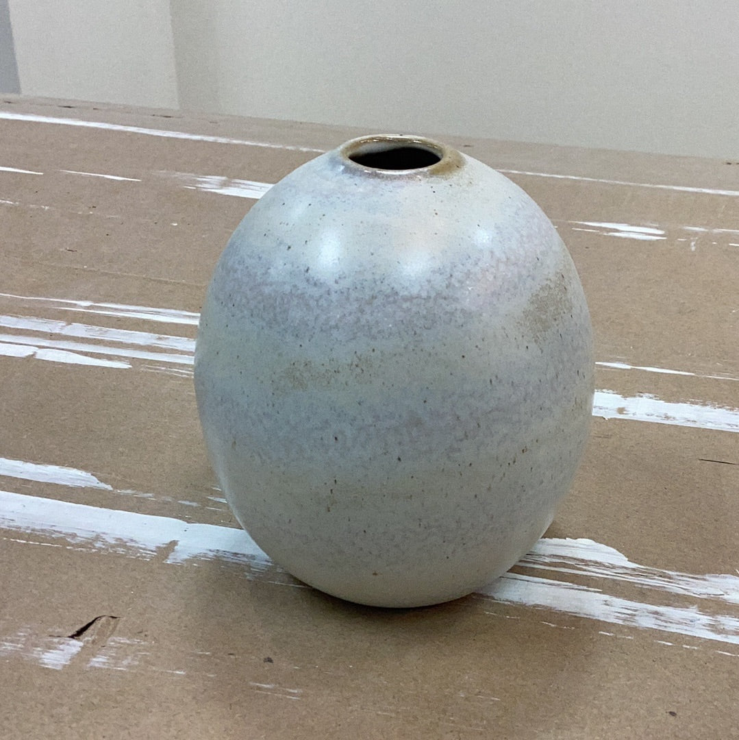 Stoneware vase, reactive glaze