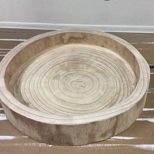 Hand carved paulownia wood tray
