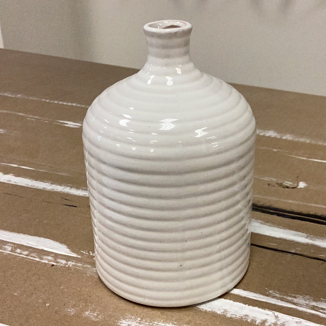 6.75” white ceramic vase
