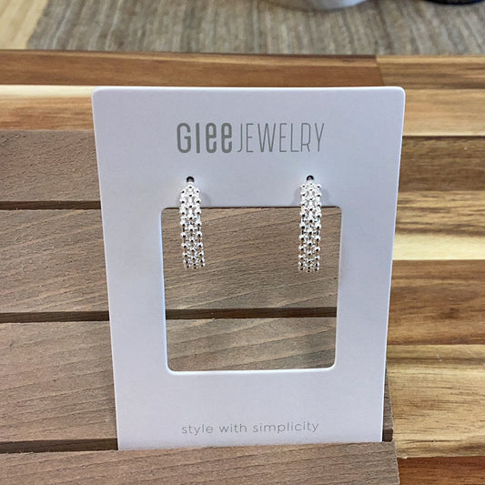 Plaid hoops silver