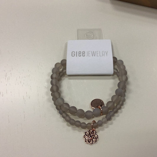 Stackem up bracelets rose gold/ grey agate