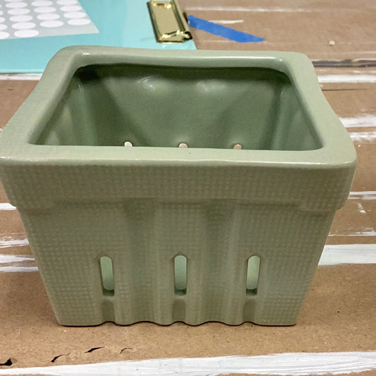 Textured stoneware berry basket