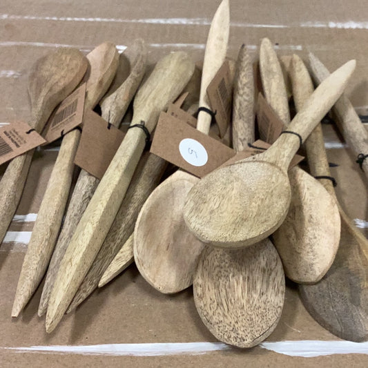 Hand carved mango wood spoon