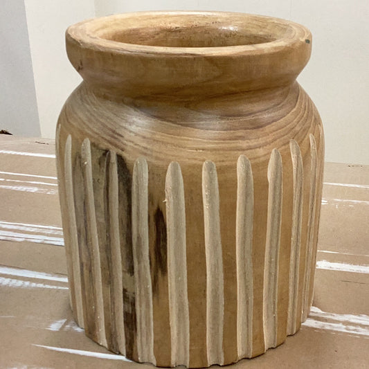 8.75 carved wood vase