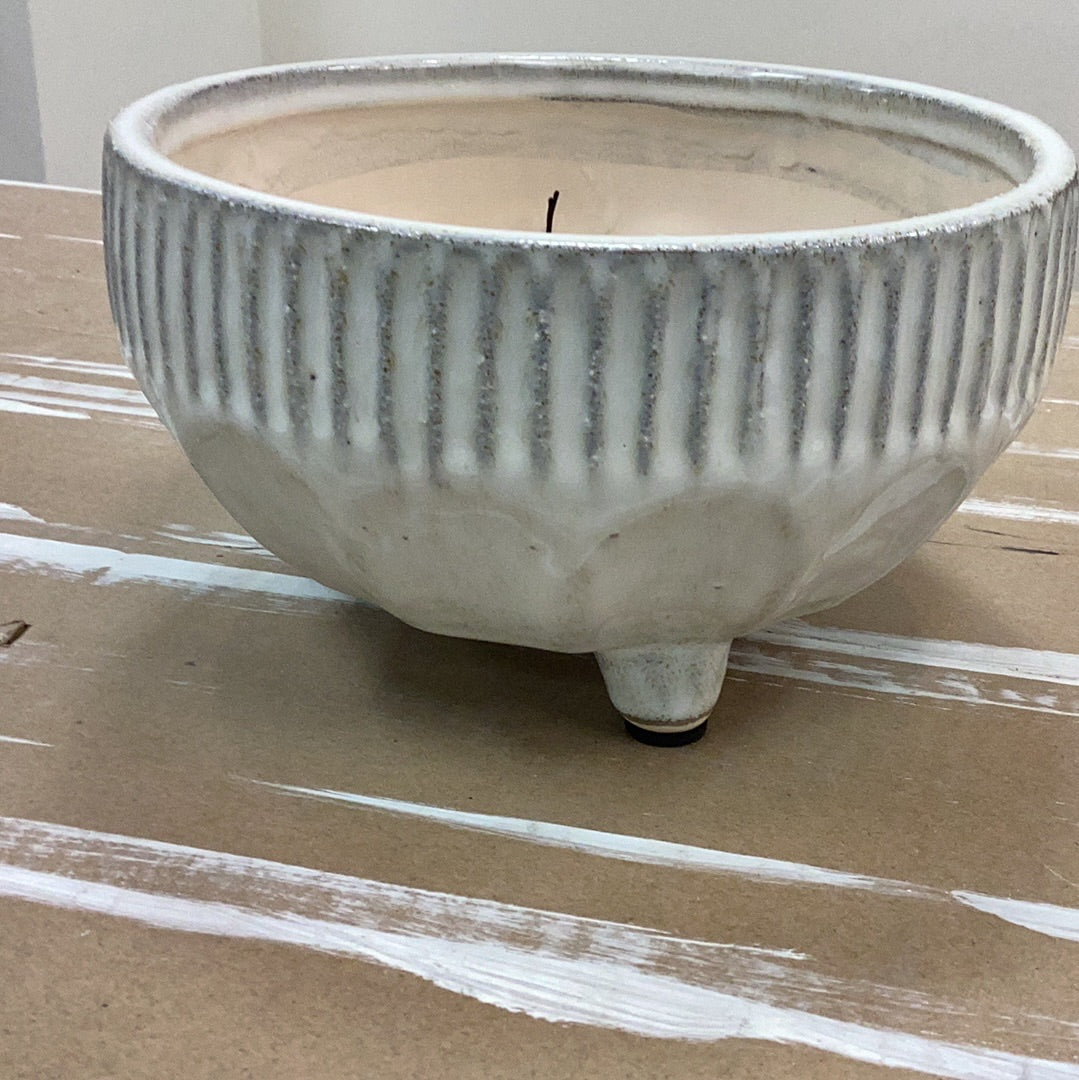 7” white pattern bowl