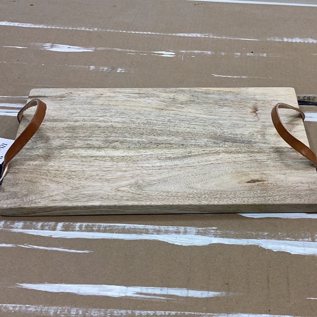 13.78” handle wood serving tray