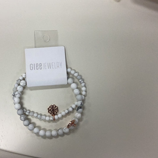 Stackem up bracelets howlite/ rose gold
