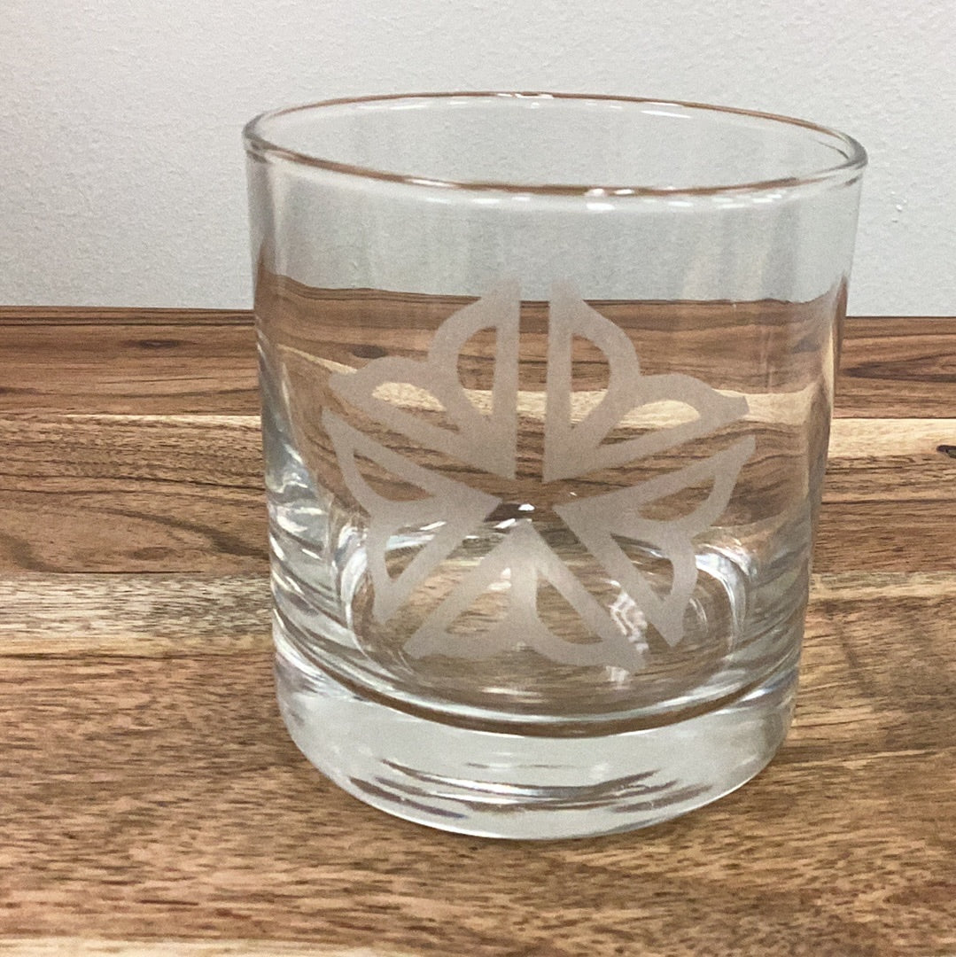 Whiskey glass flower symbol