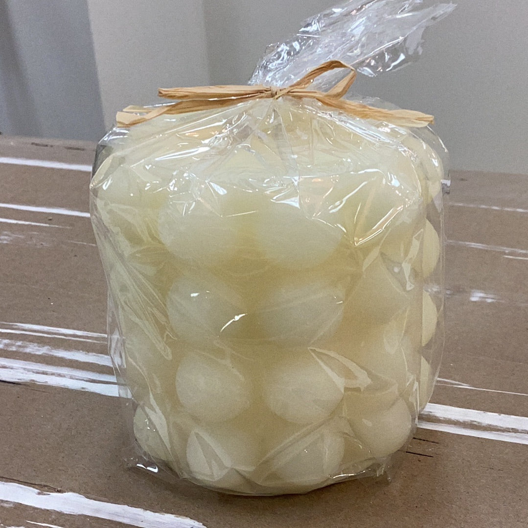 Unscented hobnail pillar candle