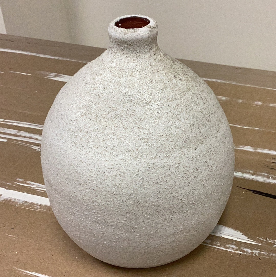 Distressed terracotta vase with glaze