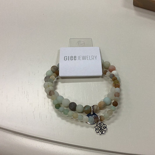 Stackem Up bracelets silver/ amazonite