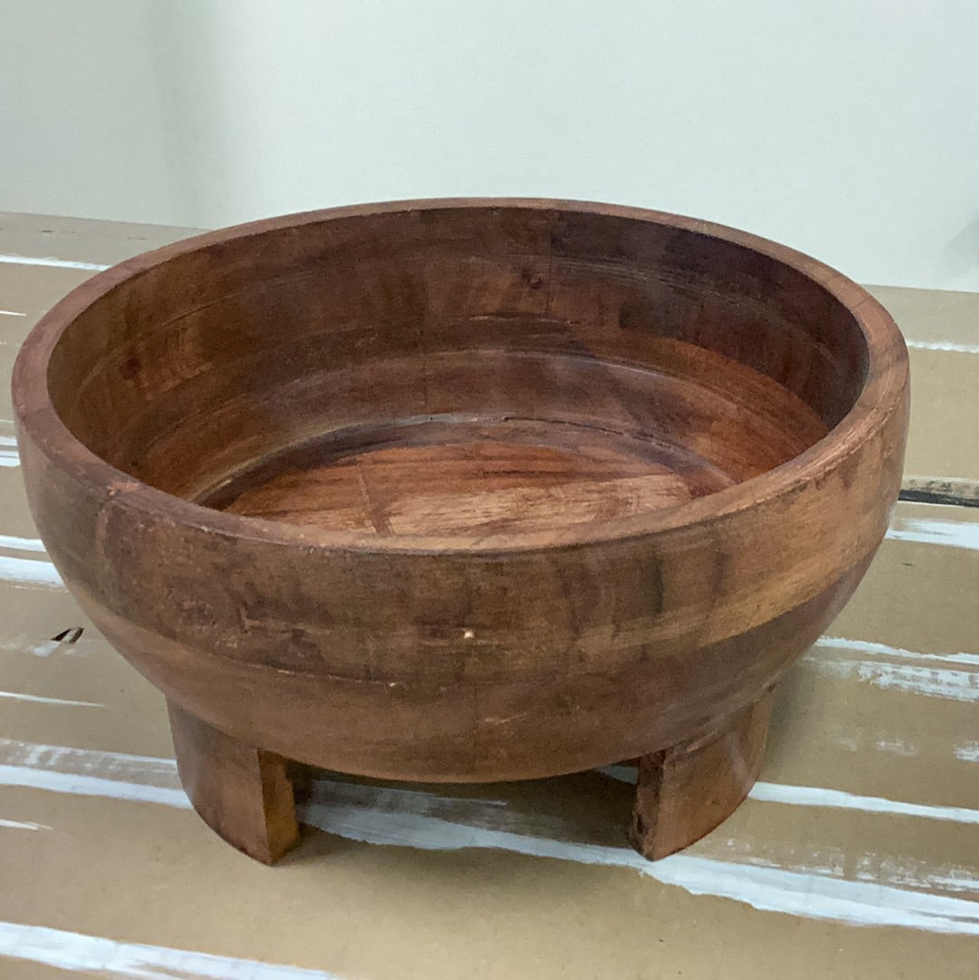 10” acacia wood salad bowl
