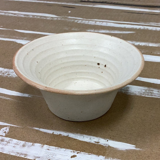 Stoneware bowl, cream colored speckled