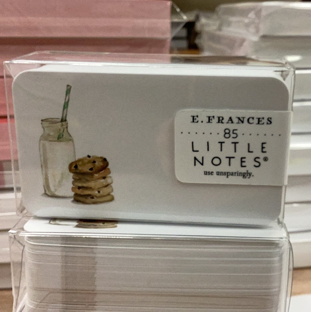 E. Frances little notes: milk and cookies