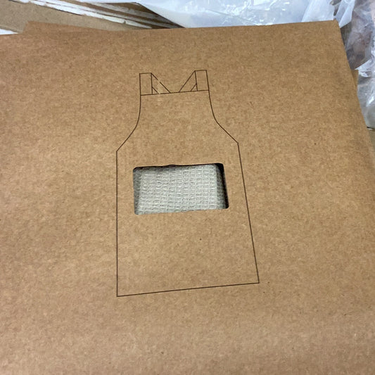 Cotton waffle weave apron w/ pocket and stripes