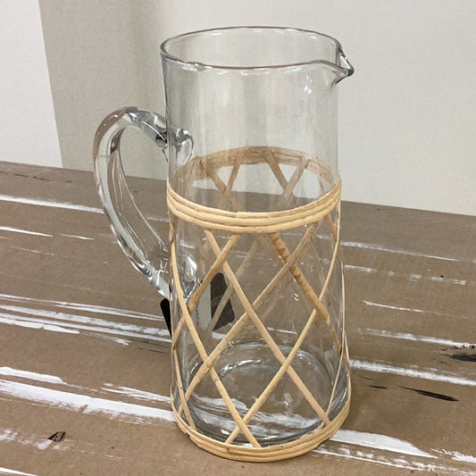 Weaved glass pitcher