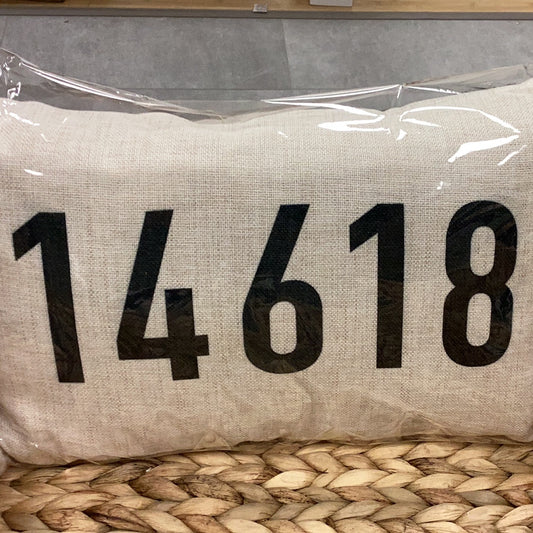Zip Code Faux Down Lumbar Pillow 521 Handmade
