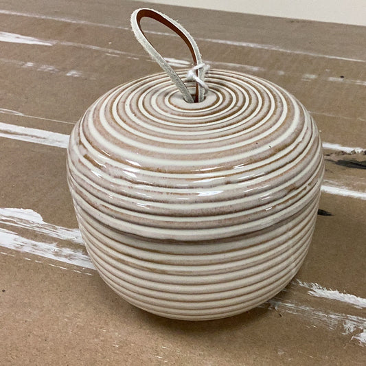 4” artisan striped ball canister