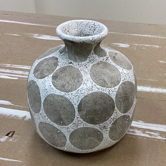 Terra-cotta vase with wax relief dots
