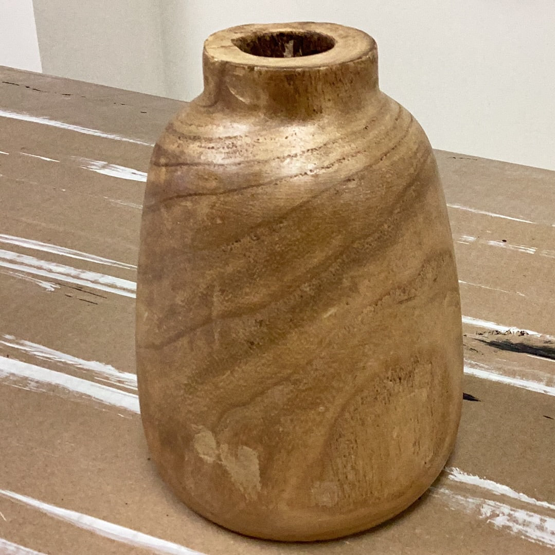 7.05” wood vase