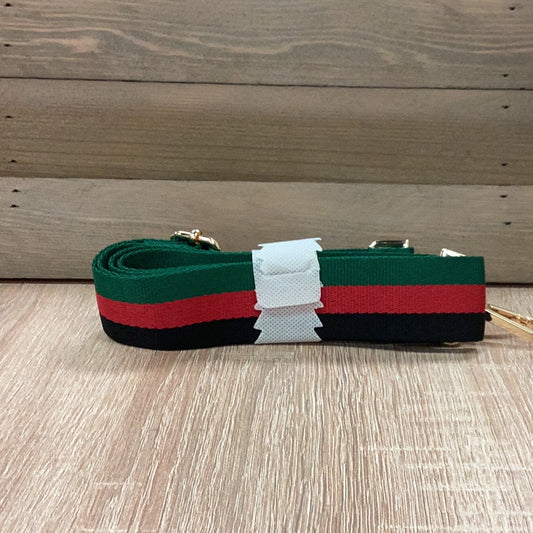 Funky monkey purse strap- black/red/green stripe
