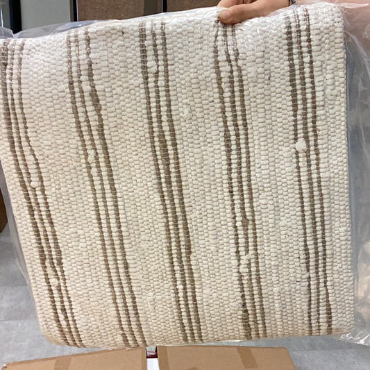 20”tan and white striped pillow
