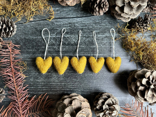 Felted Wool Mini Heart Ornament