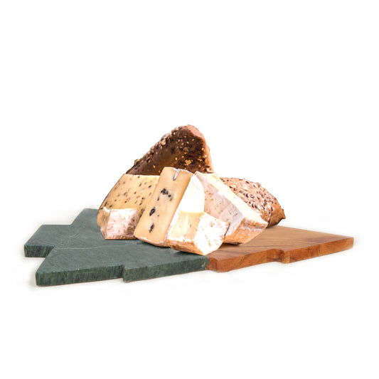 Chopping Board with Tree Shape Edge in Wood & Marble