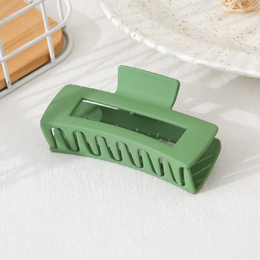 Solid Rectangular Hair Claw clip…olive