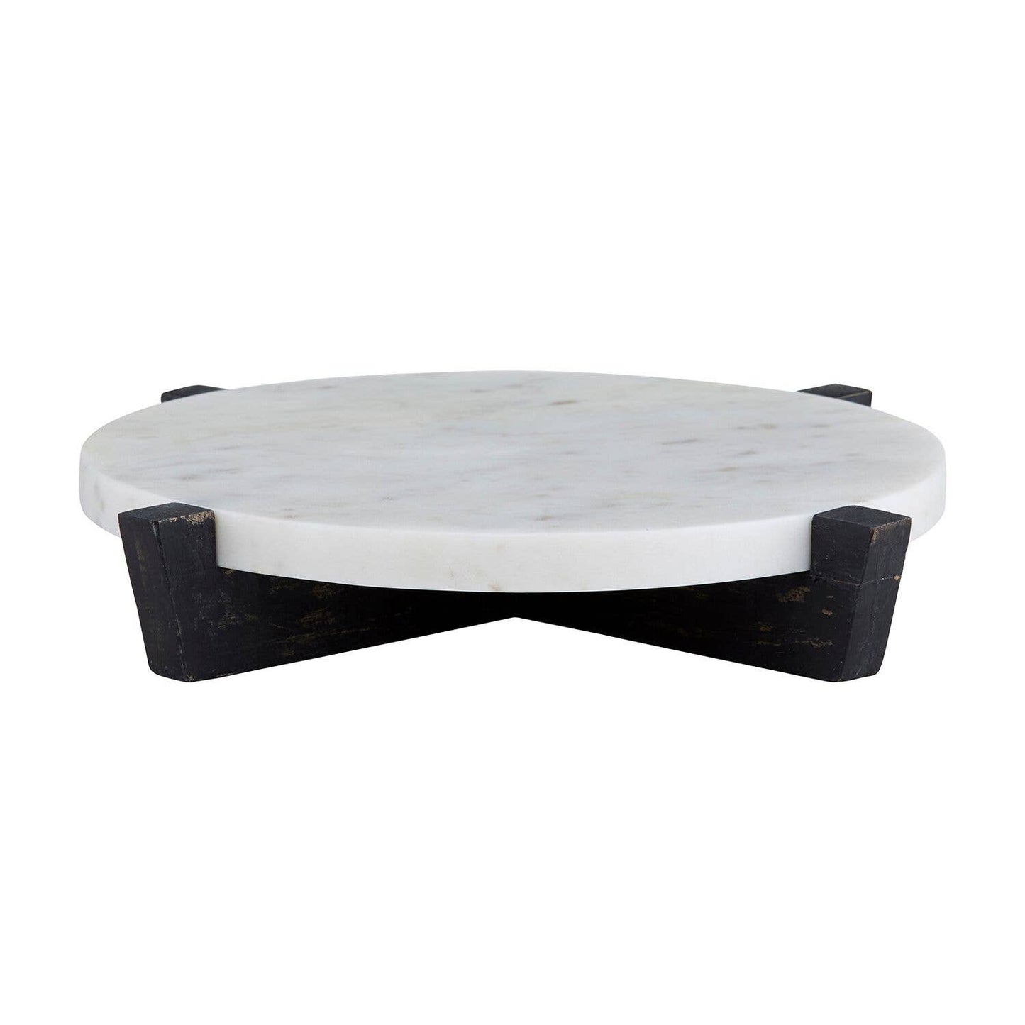 Marble And Charcoal Wood Stand