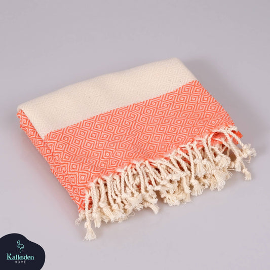 Turkish Towel | Peshtemal | Sand Resistant Beach Towel….Orange