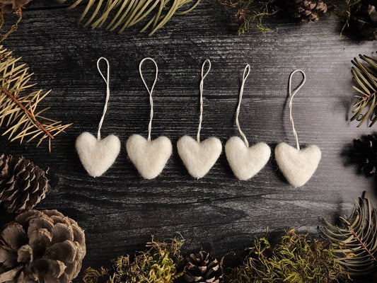 Felted Wool Mini Heart Ornament