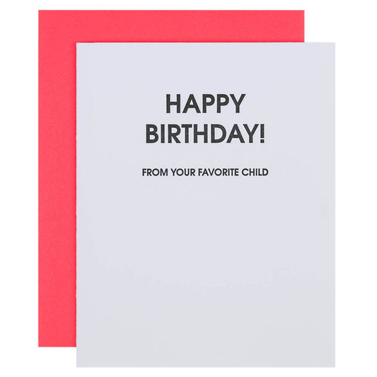 Chez Gangé Birthday Favorite Child Letterpress Card