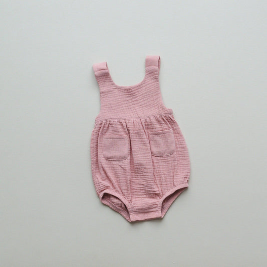 Organic Cotton Muslin Bubble Romper - more colors: Pink / 3-6 months